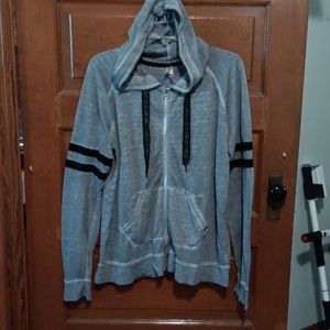 Gray and black Women's Triple X Hoodie zip up
